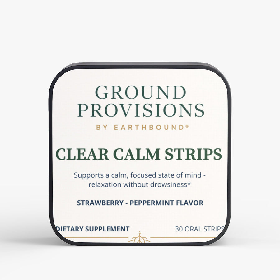 Clear Calm Strips, L-Theanine, GABA, B6 - front of the tin