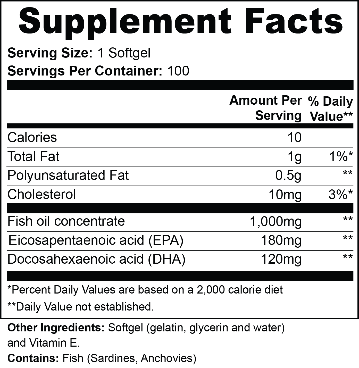 Omega-3 — EPA & DHA Softgels