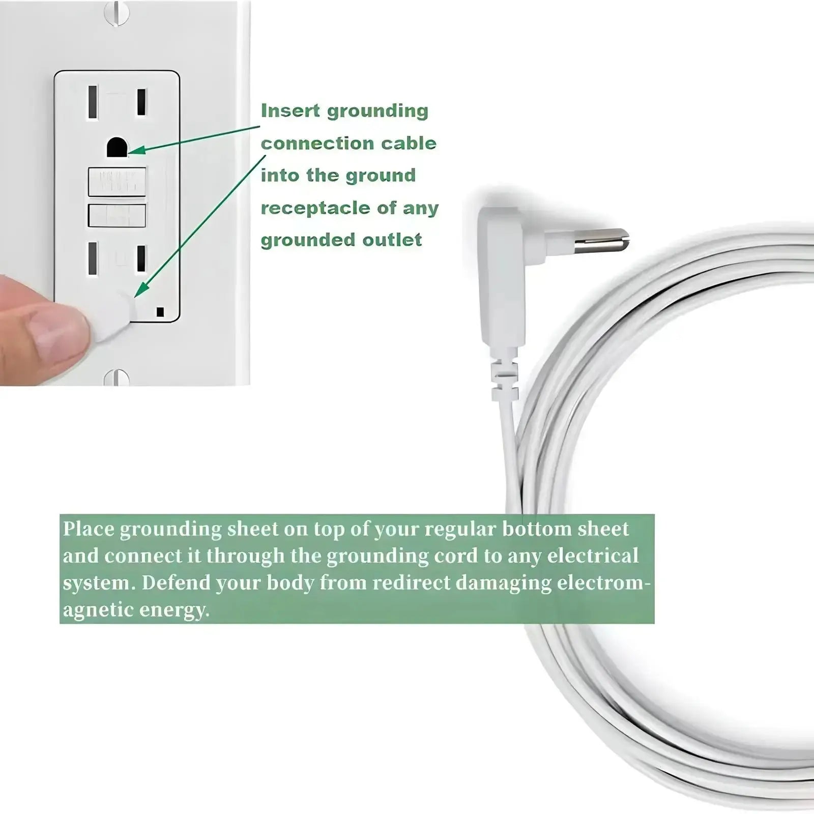 Grounding cord with wellness infographic