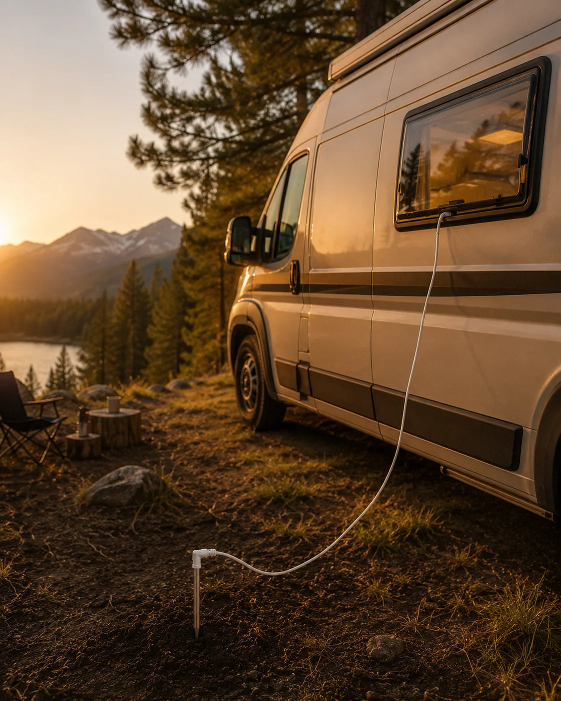 Portable Grounding Mattress Pad for Camping & RV — with Earthing Rod