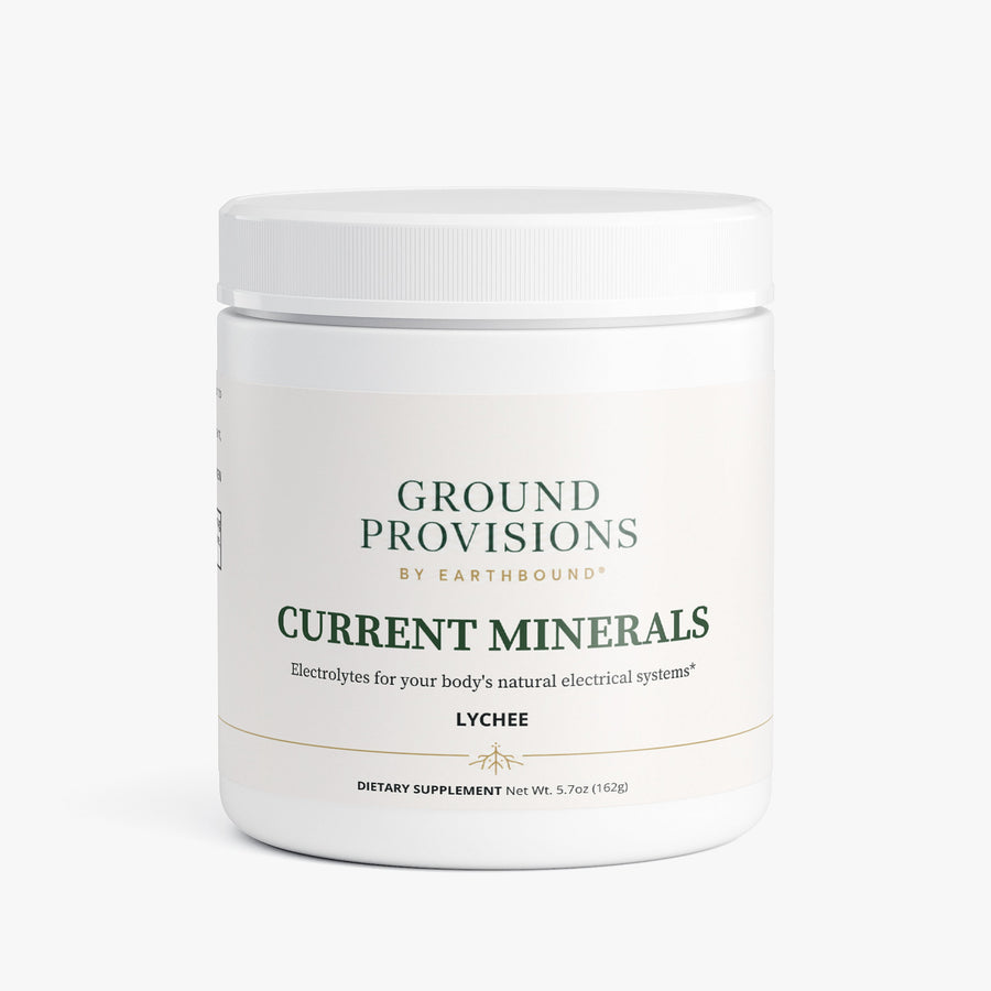 Current Minerals Grounding Electrolytes, Lychee - front of the tub