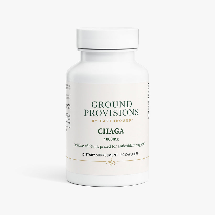 Chaga Mushroom Capsules - front of the bottle