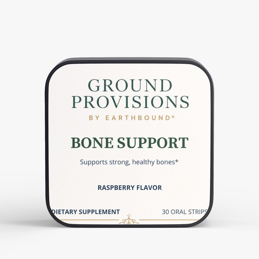 Bone Support Strips, Vitamin D3 and K2 - front of the tin