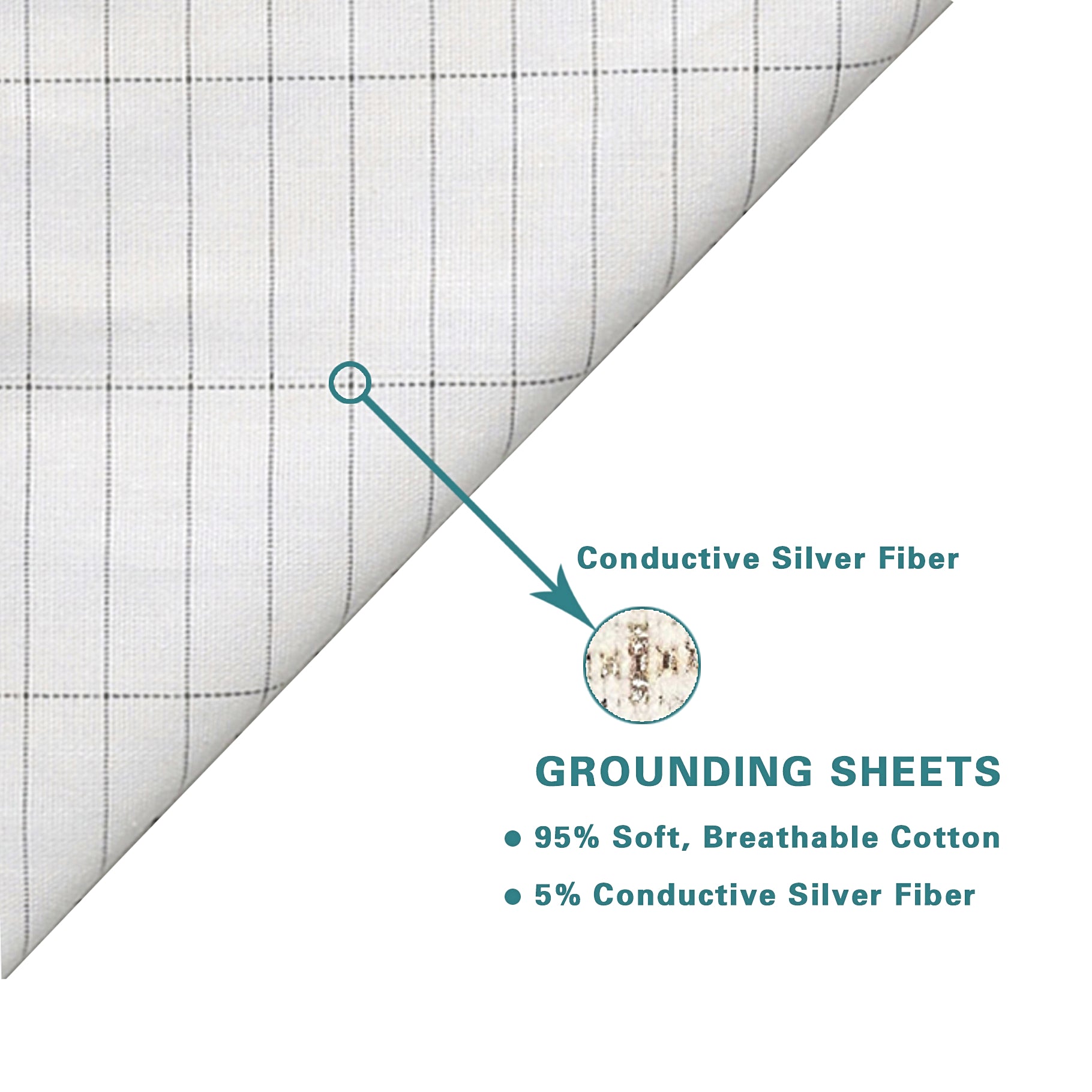 Grounding Flat Sheets (95% Organic Cotton & 5% Silver Fiber)