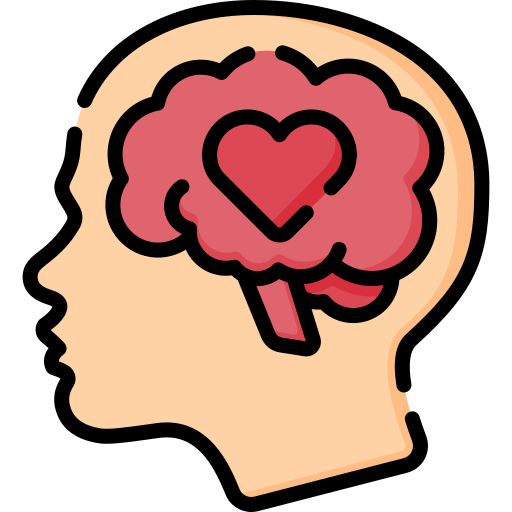 Brain and heart icon for grounding mental health