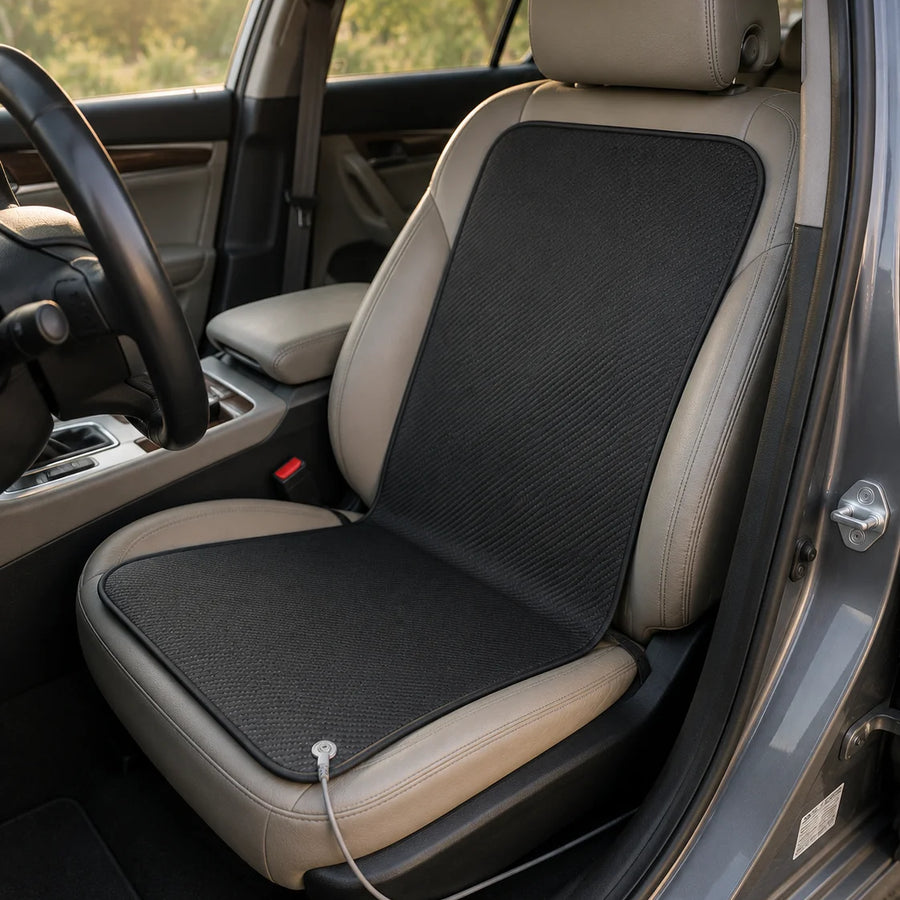 Grounding mat installed on a car seat